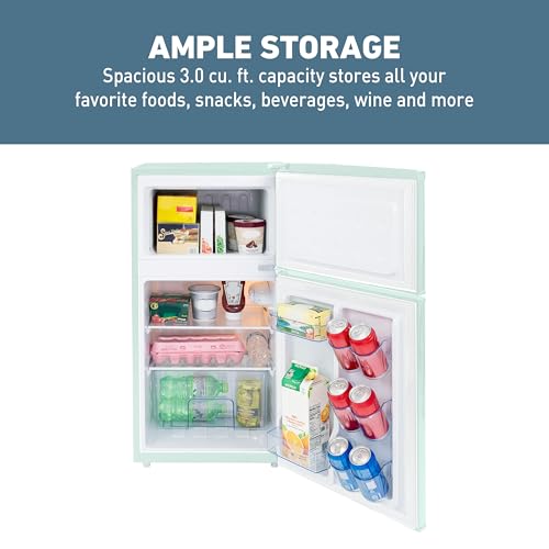 West Bend Mini Fridge with Freezer Retro-Styled for Home Office or Dorm