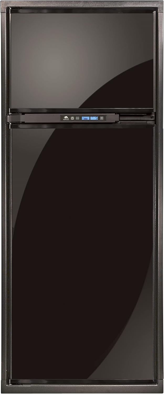 NORCOLD INC N7XFR Polar N7X Series 2-Way AC/LP RV Refrigerator with Fan - 7 cu. ft., Black, RH Door