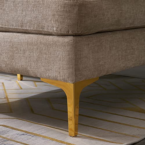 Karl home Convertible Sectional Sofa 110" U-Shape Sofa Couch 4-Seat Couch with Chaise ChenilleFabric Upholstered for Living Room, Apartment, Office