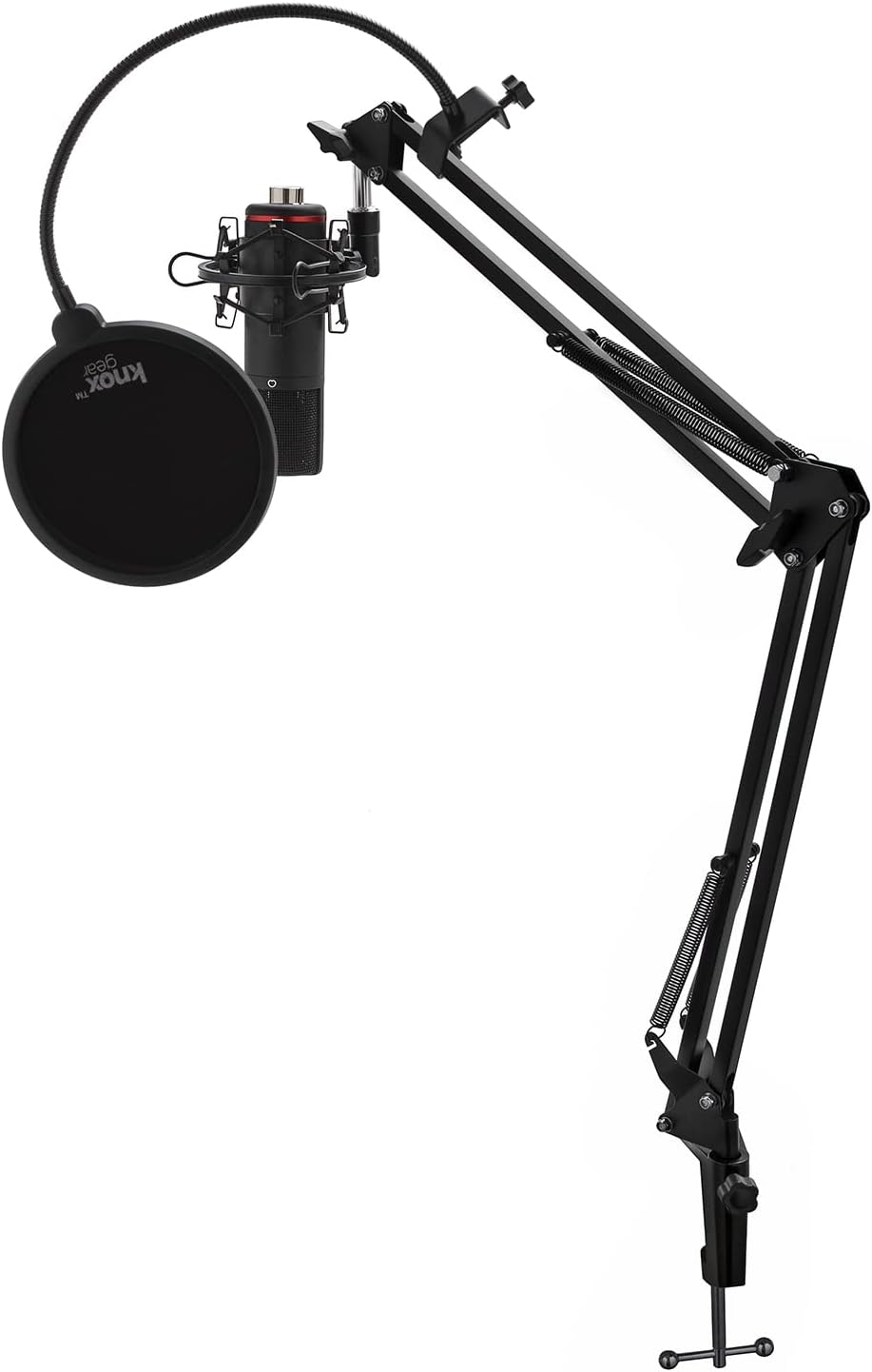 Focusrite Scarlett 2i2 Studio 3rd Gen USB Audio Interface Bundle with Pro Tools First, Microphone, Headphones, XLR Cable, Knox Studio Stand