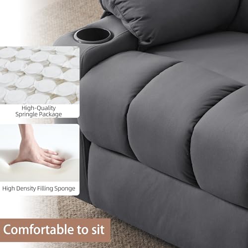 Rocker Swivel Recliner Chair for Adults, Overstuffed Large Manual Recliner Glider with Massage and Heat