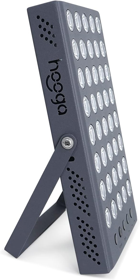 Hooga Red Light Therapy Device, 660nm 850nm Near Infrared Light Therapy with Timer, Built in Stand, Clinical Grade High Power Output for Skin Health