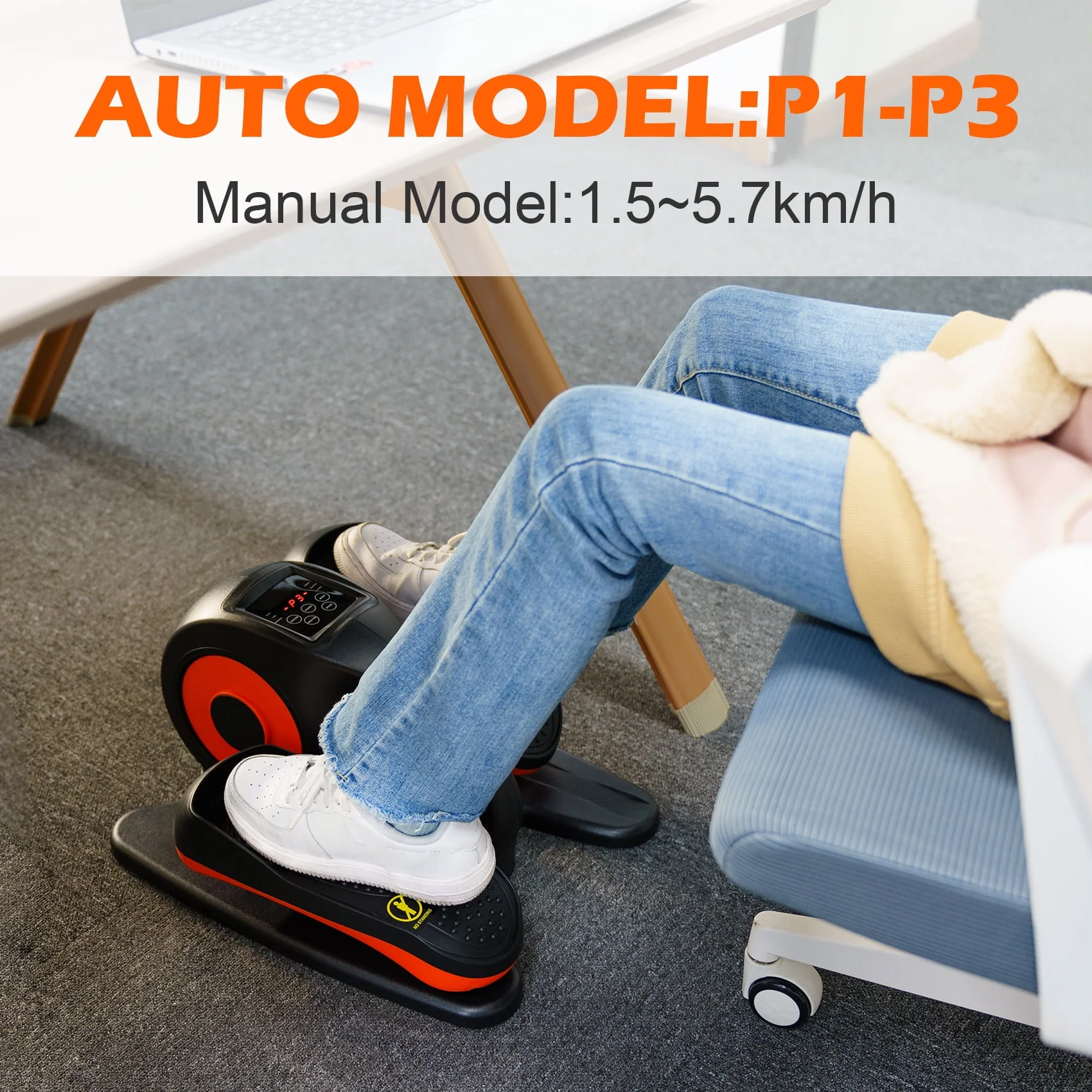 PROHIKER Under Desk Elliptical Machine for Home, Under Desk Bike Pedal Exerciser Electric Seated Elliptical