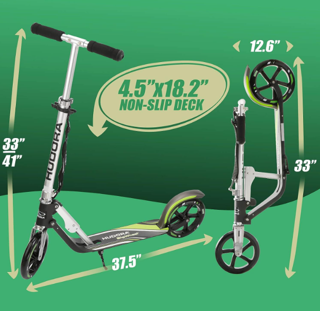 Hudora Big Wheel Scooter 205 - Pedal Toy GS 205 One Size Black/Green