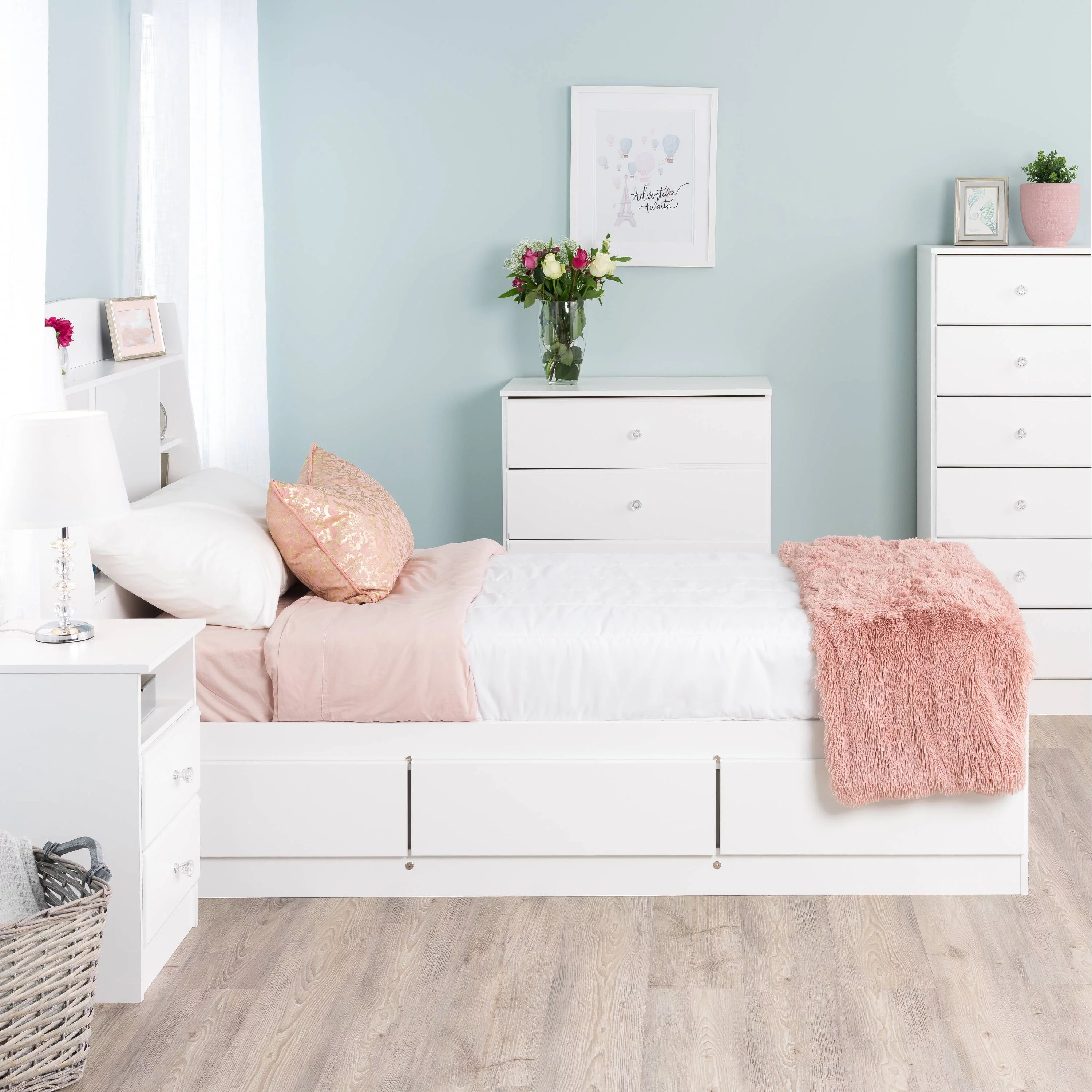 Prepac Astrid 6-Drawer Tall Chest, Crystal White