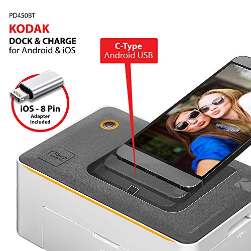 Kodak Dock Premium 4x6” Portable Instant Photo Printer, Bluetooth Edition | Full Color Photos, 4Pass & Lamination Process | Compatible with iOS