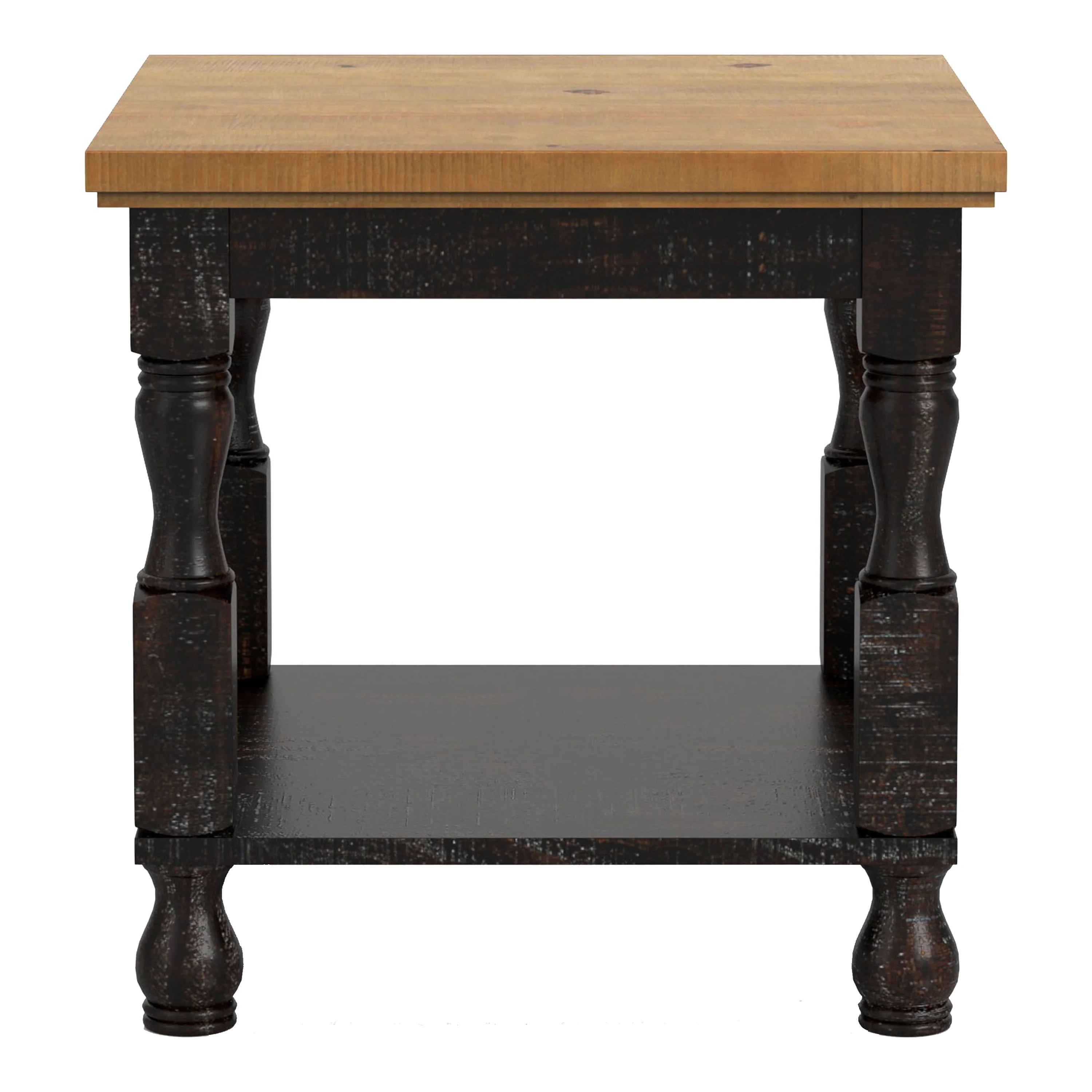 Blaise Indoor 1-Shelf Wood Antique Black, Oak End Table for Living Room by Furniture of America