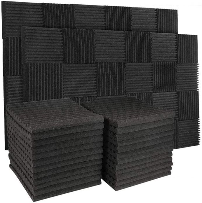 50 Pack Acoustic Panels Soundproof Studio Foam for Walls Sound Absorbing Panels Sound Insulation Panels Wedge for Home Studio Ceiling, 1" X 12" X 12"