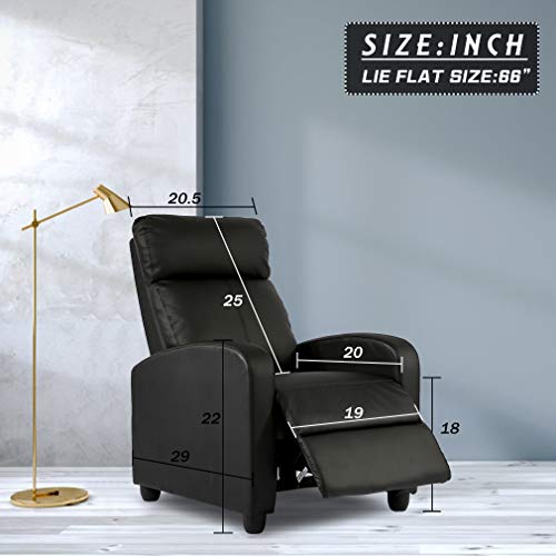 BestMassage | Recliner Chair | with 2 Point Massage Function | Black | with Lumbar Support, Adjustable Push Back, Wide Armrests