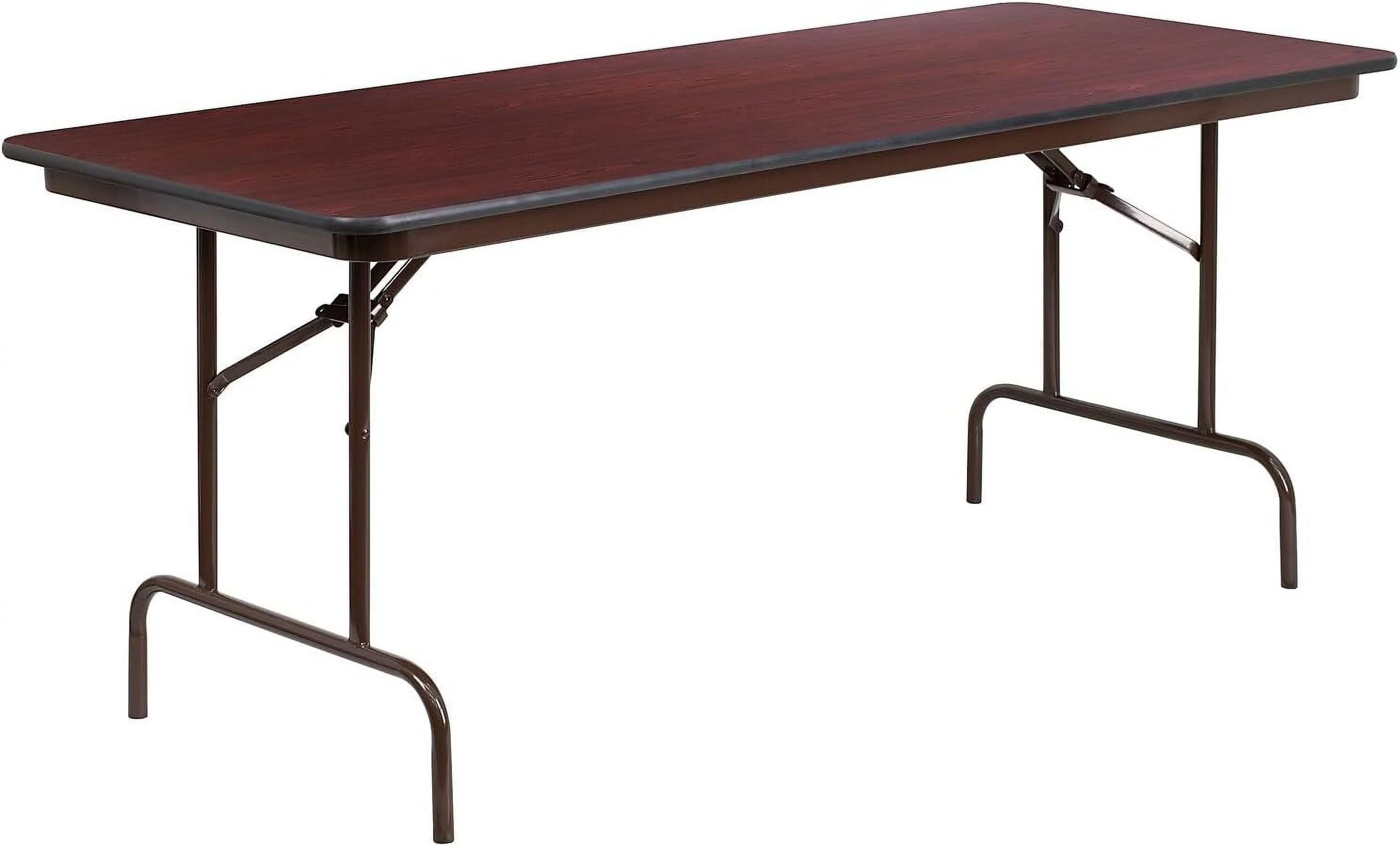 Frankie 6-Foot Mahogany Melamine Laminate Folding Banquet Table