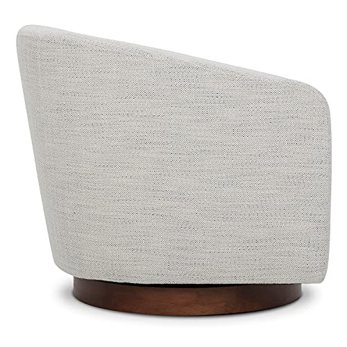 CHITA Swivel Accent Chair, FSC Certified Upholstered Fabric Barrel Chair for Living Room, Fully Assembled, Flax Beige