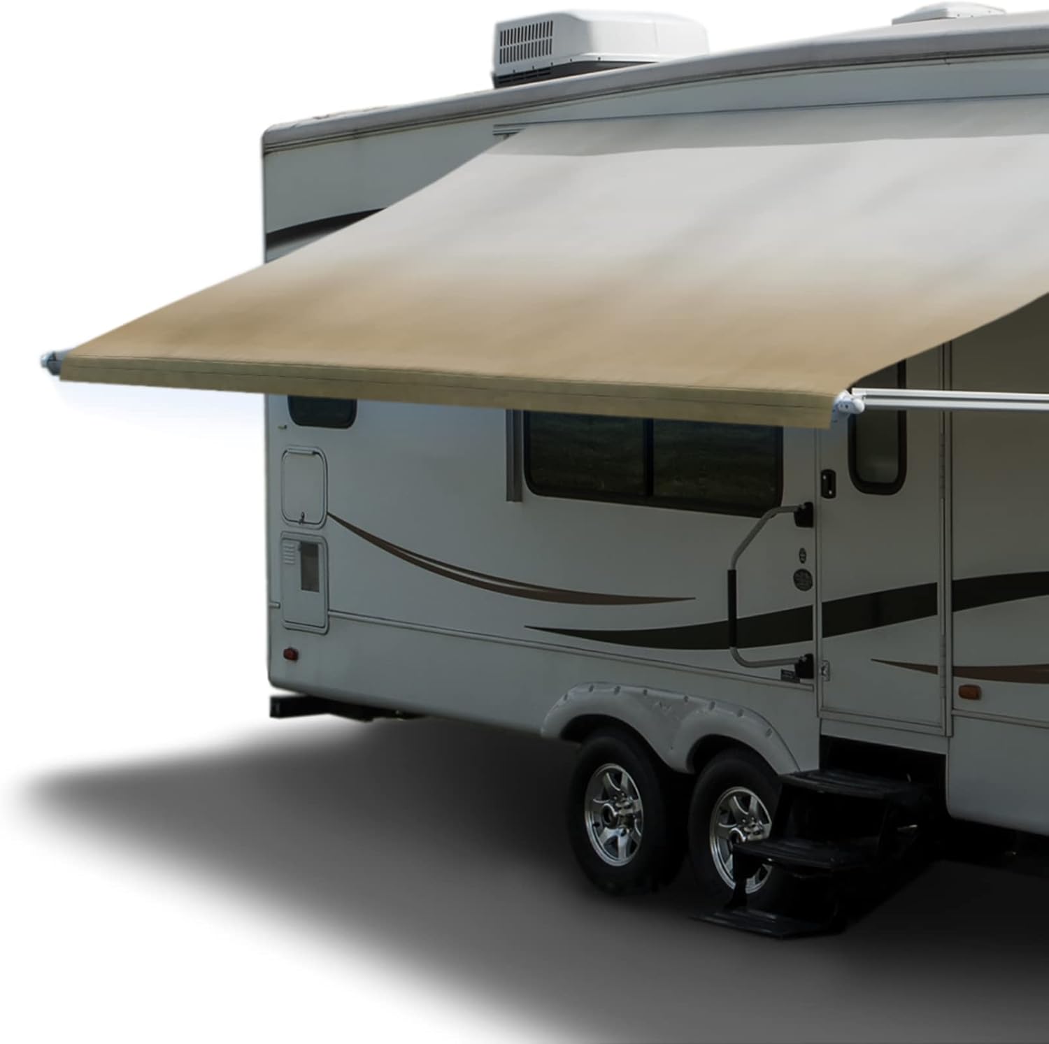 RecPro RV Awning Fabric Replacement 15 Foot Camper Awning | Tan | Width Size Options | 8' (96) Length | Heat Sealed | 3 Year Warranty (15 Feet