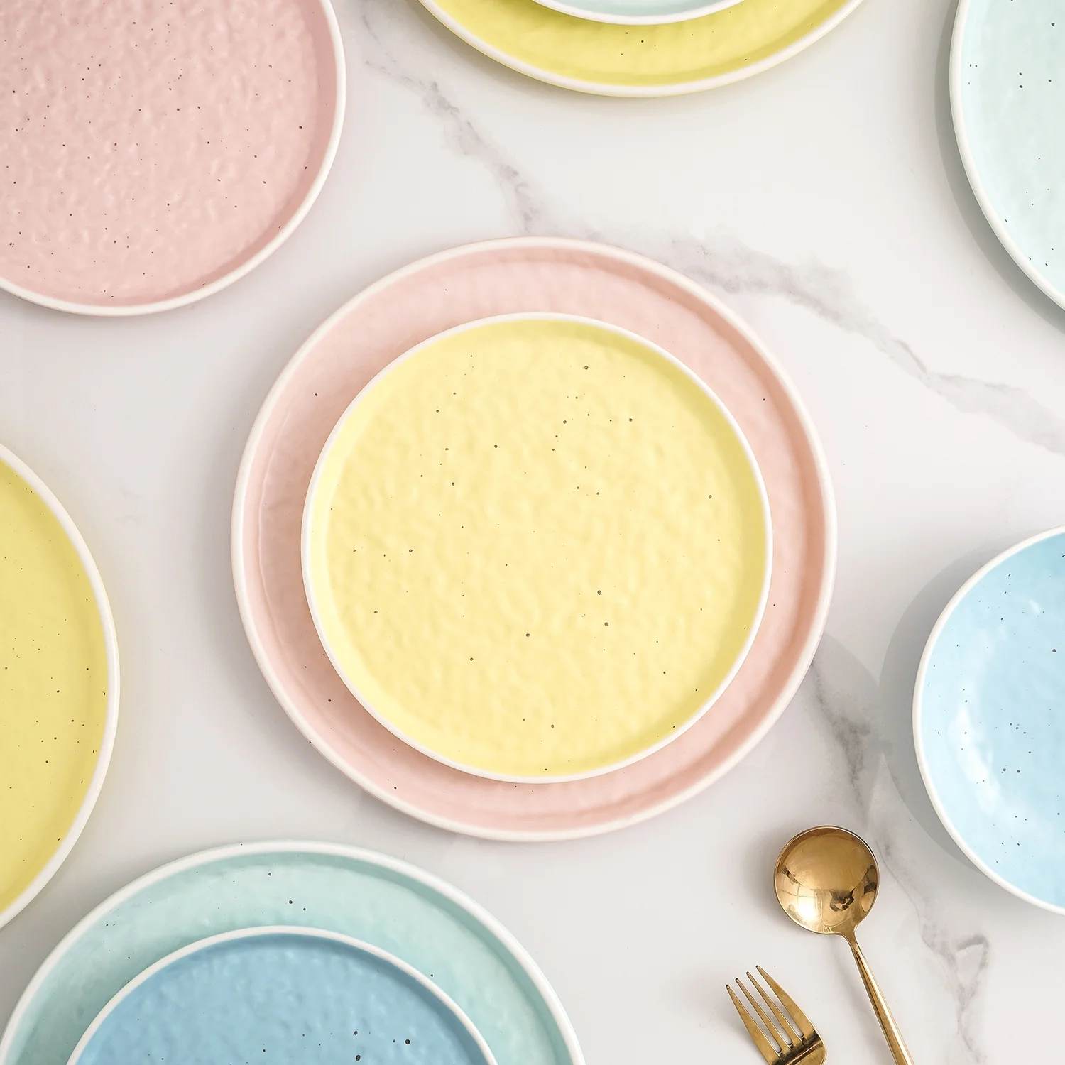Stone Lain Elena Stoneware Dinnerware, 16-Piece Mix and Match Multicolor Set for 4