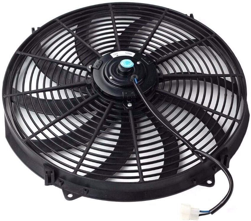 16" inch Universal Slim Fan Push Pull Electric Radiator Cooling 12V Mount Kit Pack of 2