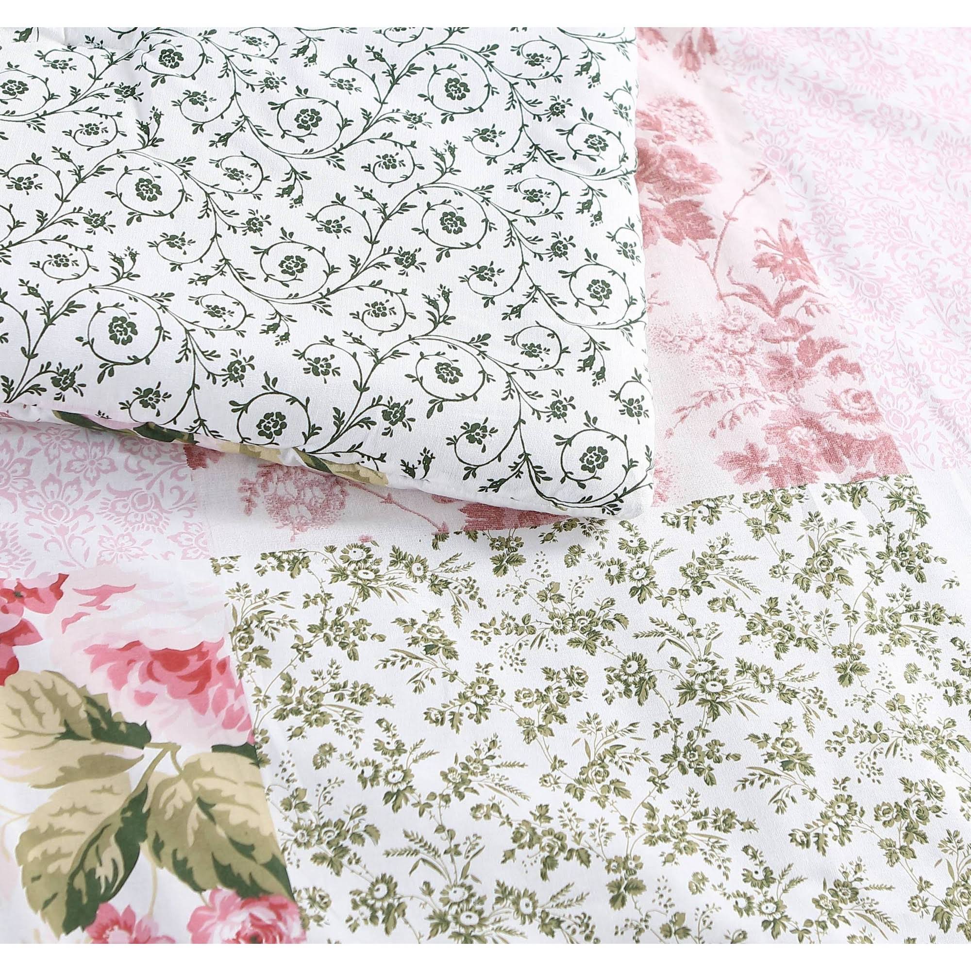 Laura Ashley Ailyn Cotton Pink Comforter Bonus Set (Twin)