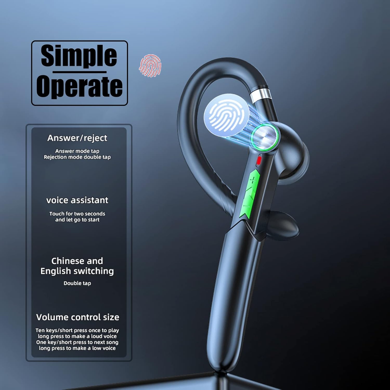 Headphones Bluetooth Wireless Bluetooth Headphones with mic Cell Phone Noise Canceling earpiece Hands-Free Headset