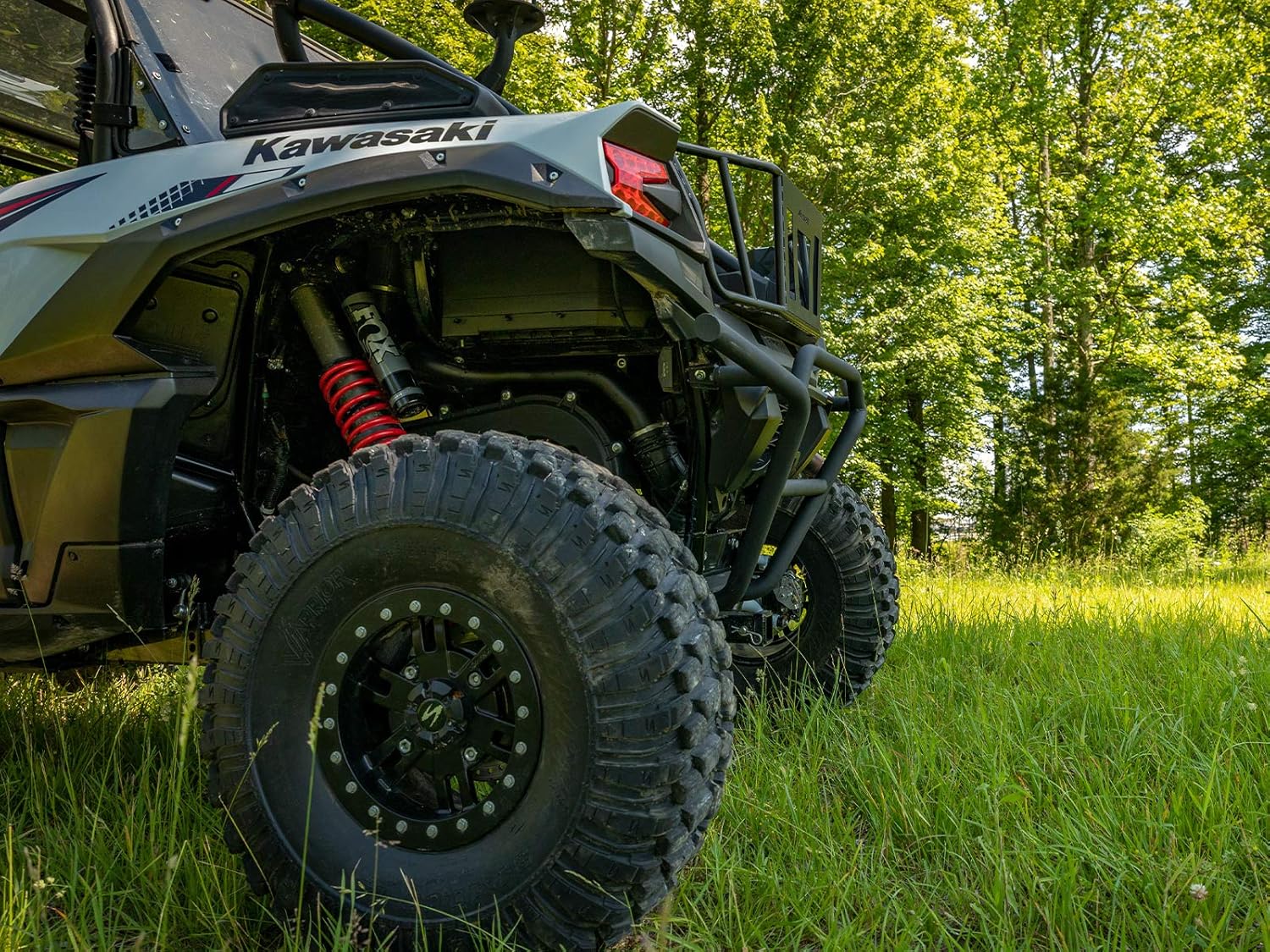 SuperATV UTV Rear Bumper for 2020+ Kawasaki Teryx KRX 1000 | 1.75 Diameter Heavy-Duty Steel Tubing | UV Resistant Black Powder Coat Finish | Sleek