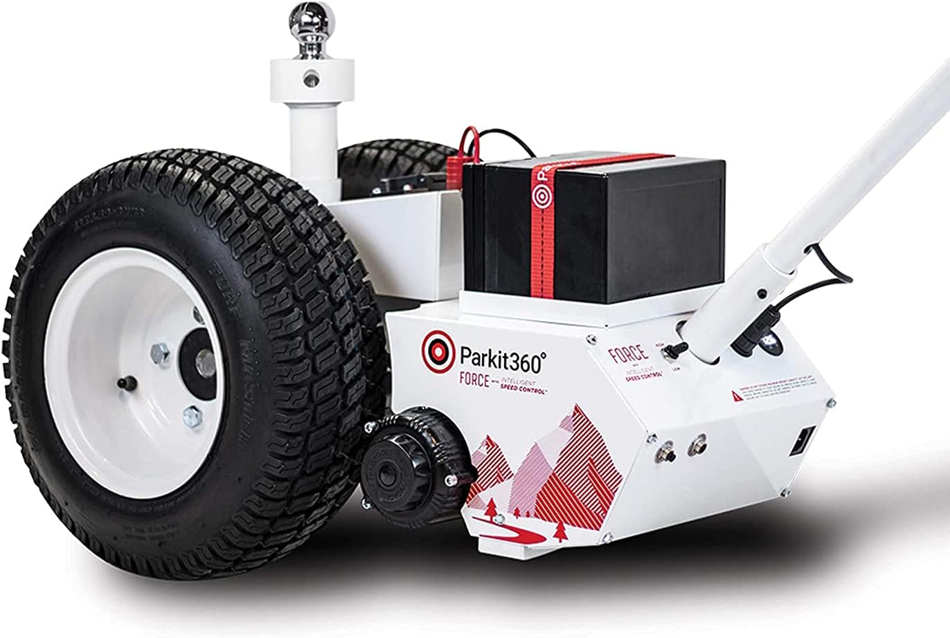 Parkit360 5K B2 Battery Powered Trailer Jack Utility Dolly for Easy Pulling with 2 Hitch Balls Included, Great for Camper, Cargo, and Boat Trailers