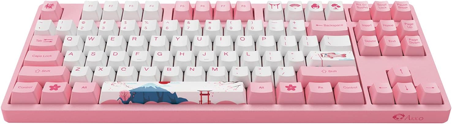 Akko World Tour Tokyo 87-Key TKL R1 Wired Pink Gaming Mechanical Keyboard
