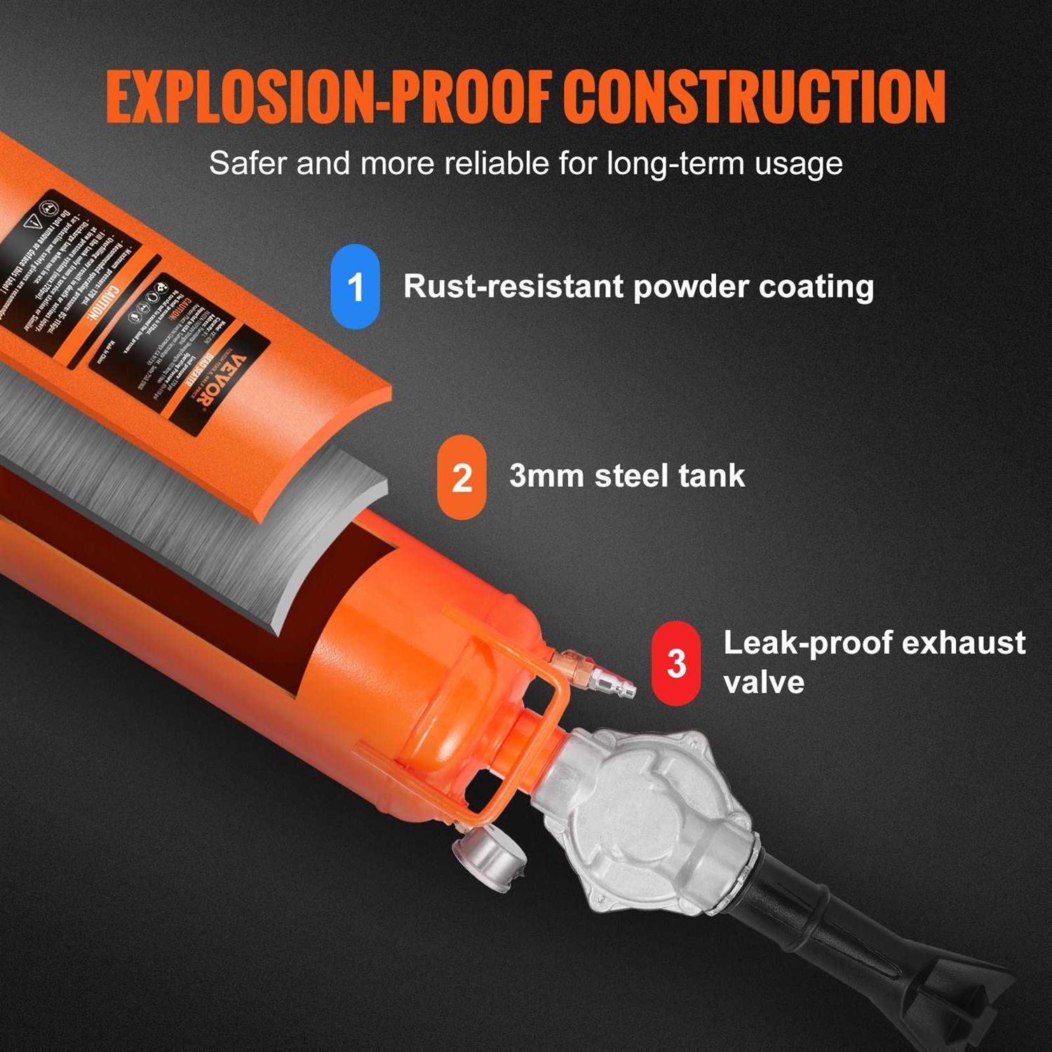 Vevor Tire Bead Seater 2.1 Gal8 L Air Tire Bead Blaster 120 Psi Handheld Bead Bazooka - Sports Supplies Online Store
