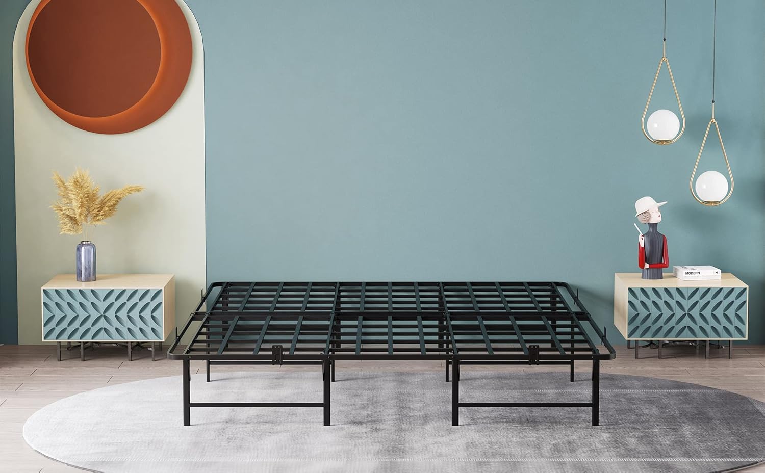 ZIYOO 16 Inch California King Platform Bed Frame Base, Mattress Foundation, Box Spring Replacement, Quiet Noise-Free