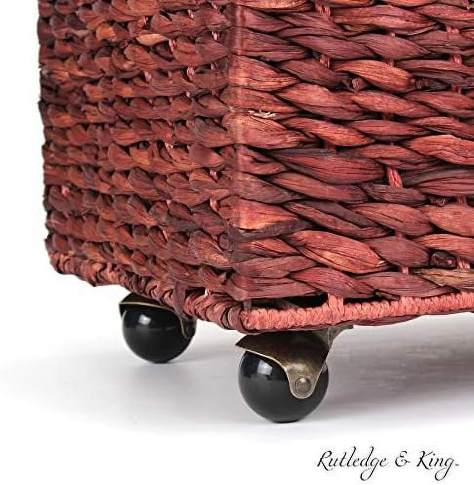 CGFHYP Seagrass Rolling File Cabinet - Home Filing Cabinet - Hanging File Organizer - Home and Office Wicker File Cabinet