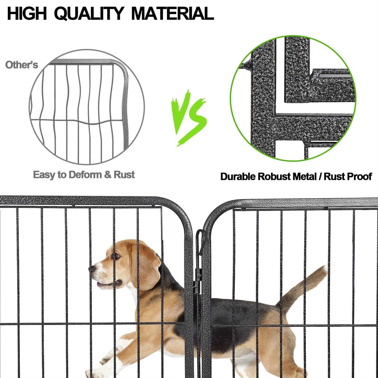 Zenstyle 32 inch Height Foldable Metal Exercise Pen Multiple Shape Pet Playpen 16 Panel Dog Kennel - Pet Supplies online store