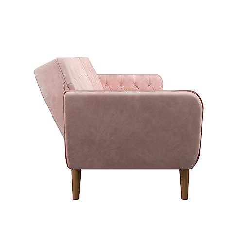Novogratz Tallulah Memory Foam Futon, Convertible Couch, Camel Faux Leather