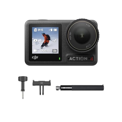 DJI Osmo Action 4 Standard Combo, 4K/120fps Waterproof Action Camera with a 1/1.3-Inch Sensor, Stunning Low-Light Imaging