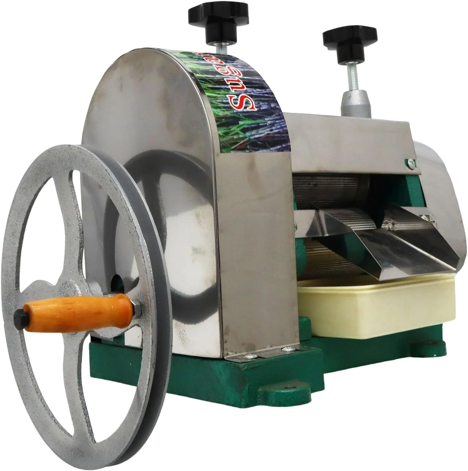 Sugar Cane Press Juicer Machine Manual Sugarcane Juice Extractor With Stainless Steel Shell And 2 Knives