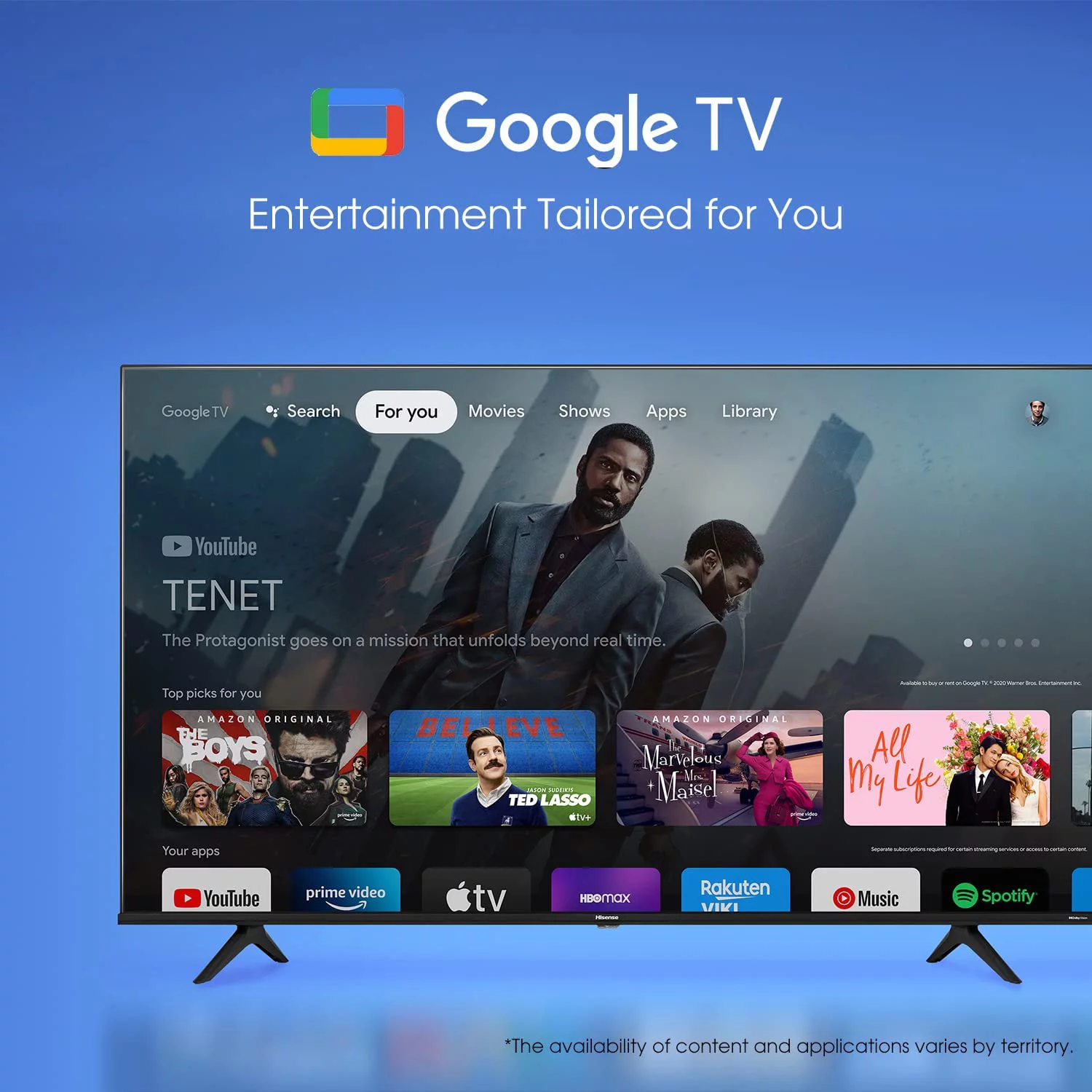 Hisense 65-Inch Class A6 Series Dolby Vision HDR 4K UHD Google Smart TV (65A6H)