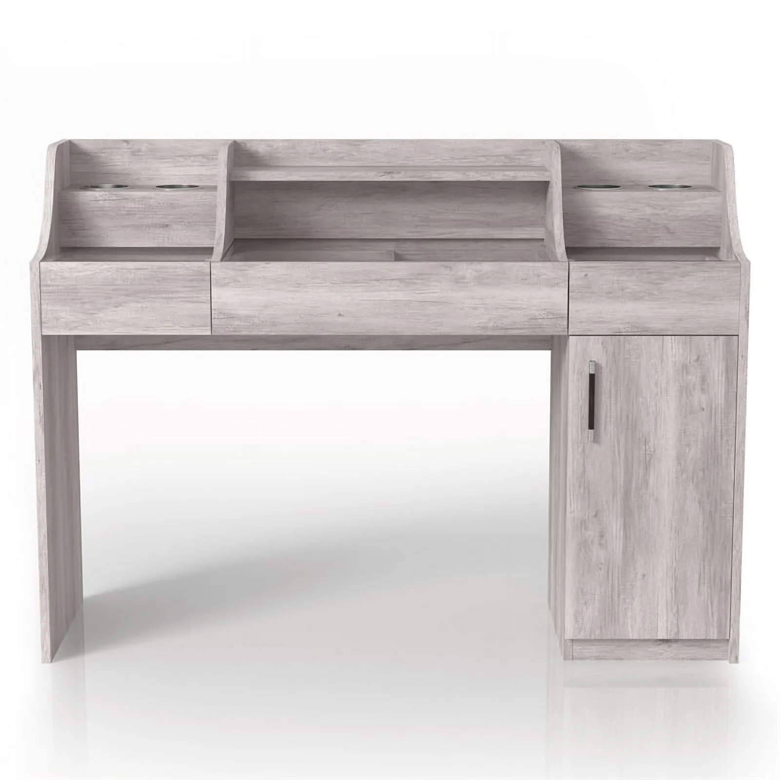 Furniture of America Elm Wood Multi-Storage Vanity Table in Coastal White