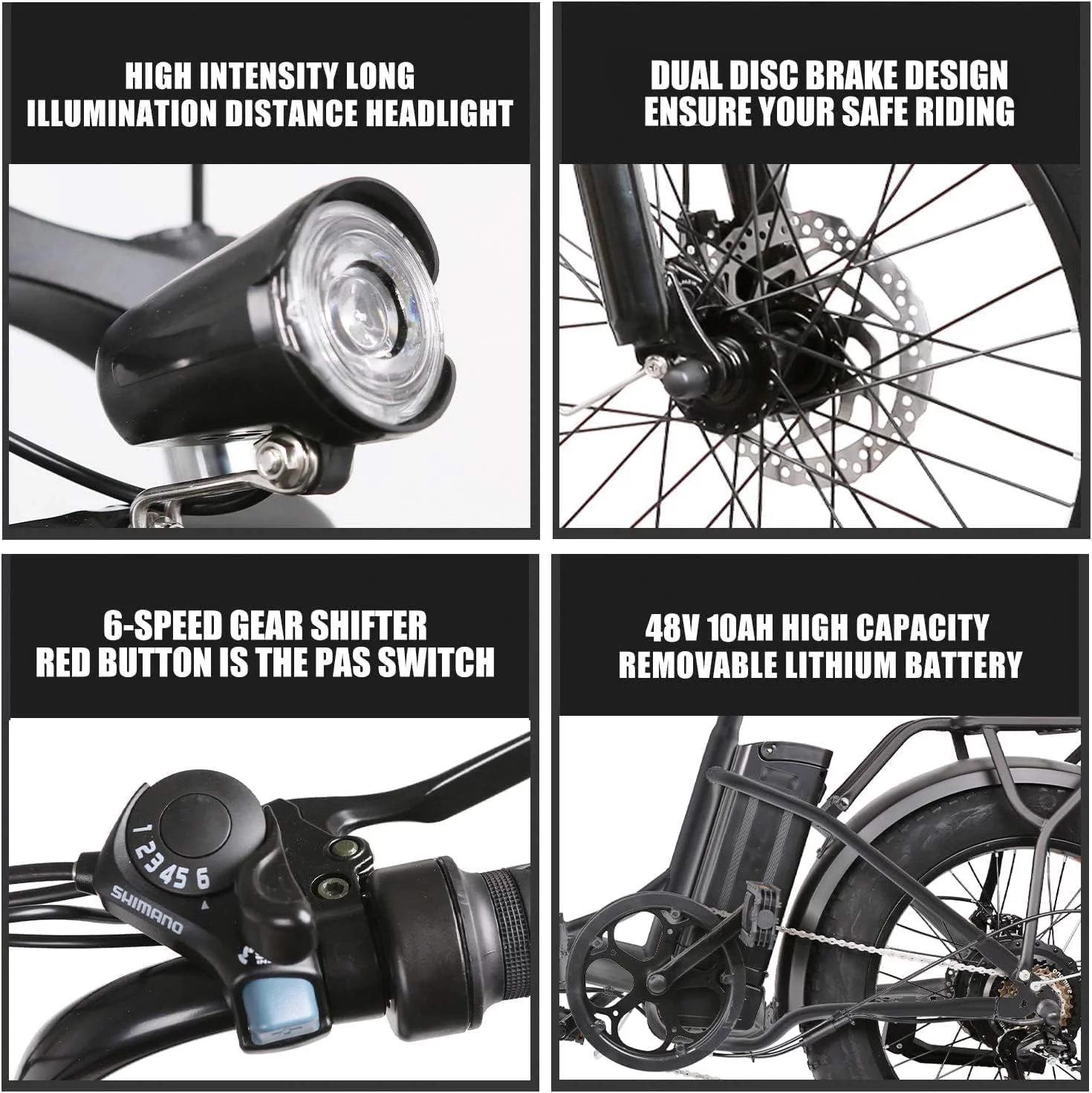 Electric Bike 19MPH Electric Bicycles for Adults Electric with 500W 48V/12Ah Removable Battery 20" x4.0 Fat Tire Electric Dirt Bike Commuter EBike