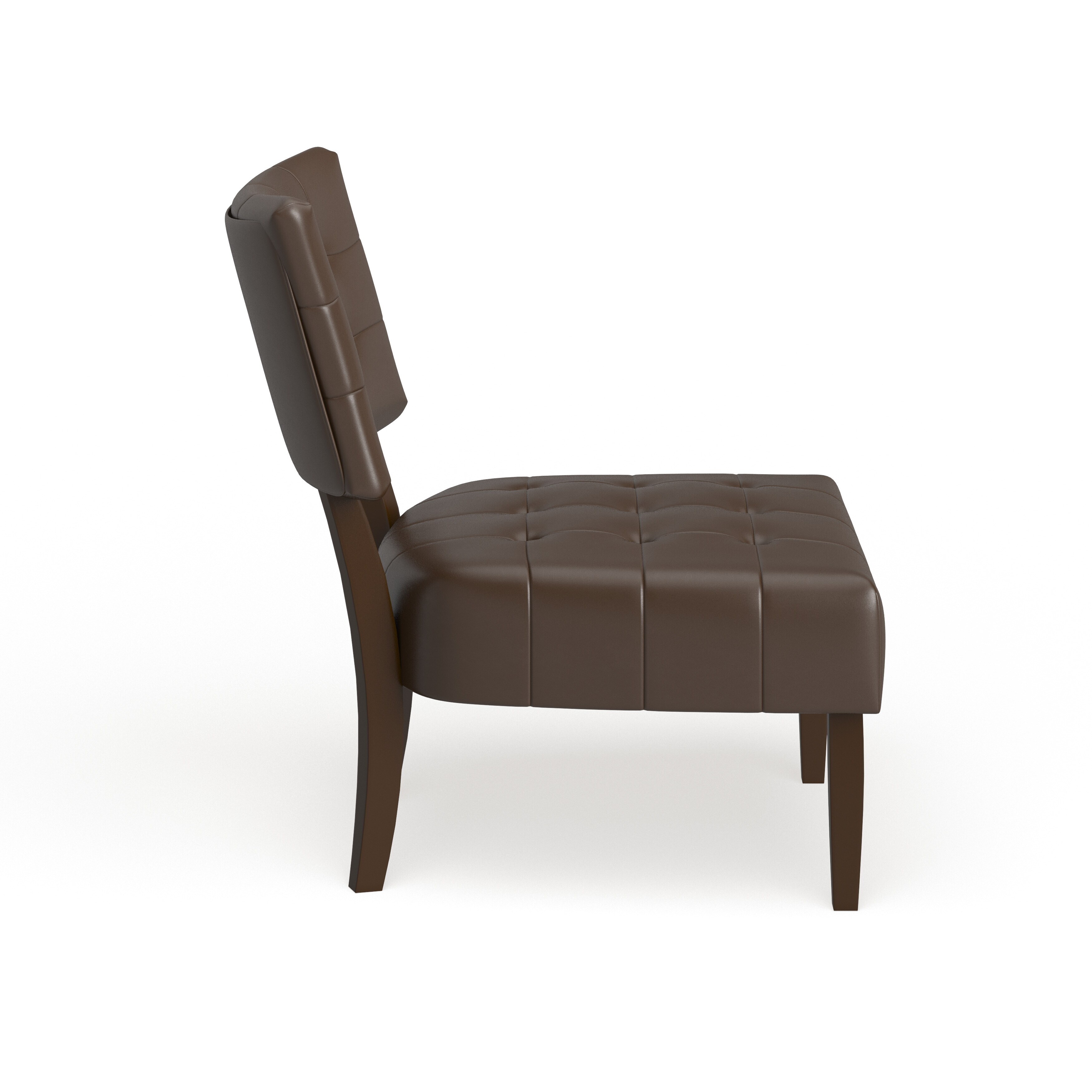 Porch & Den  McRee Tufted Slipper Chair Accent Chairs, Slipper Chair Brown