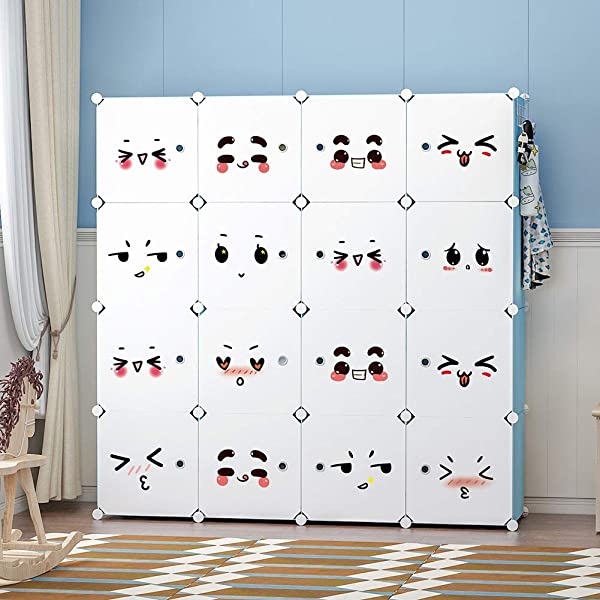 YOZO Cube Storage Organzier Portable Closet Wardrobe Bedroom Dresser (71x14x71 inches) Portable Closet Cube Shelf Armoire Pantry Cabinet, 25 Cubes