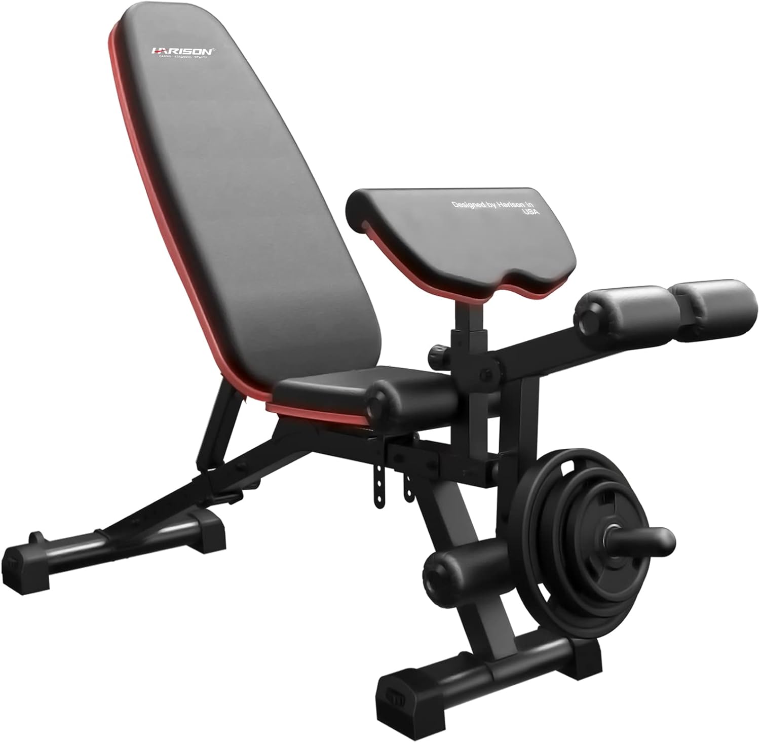 HARISON Adjustable Weight Bench with Leg Extension and Preacher Pad