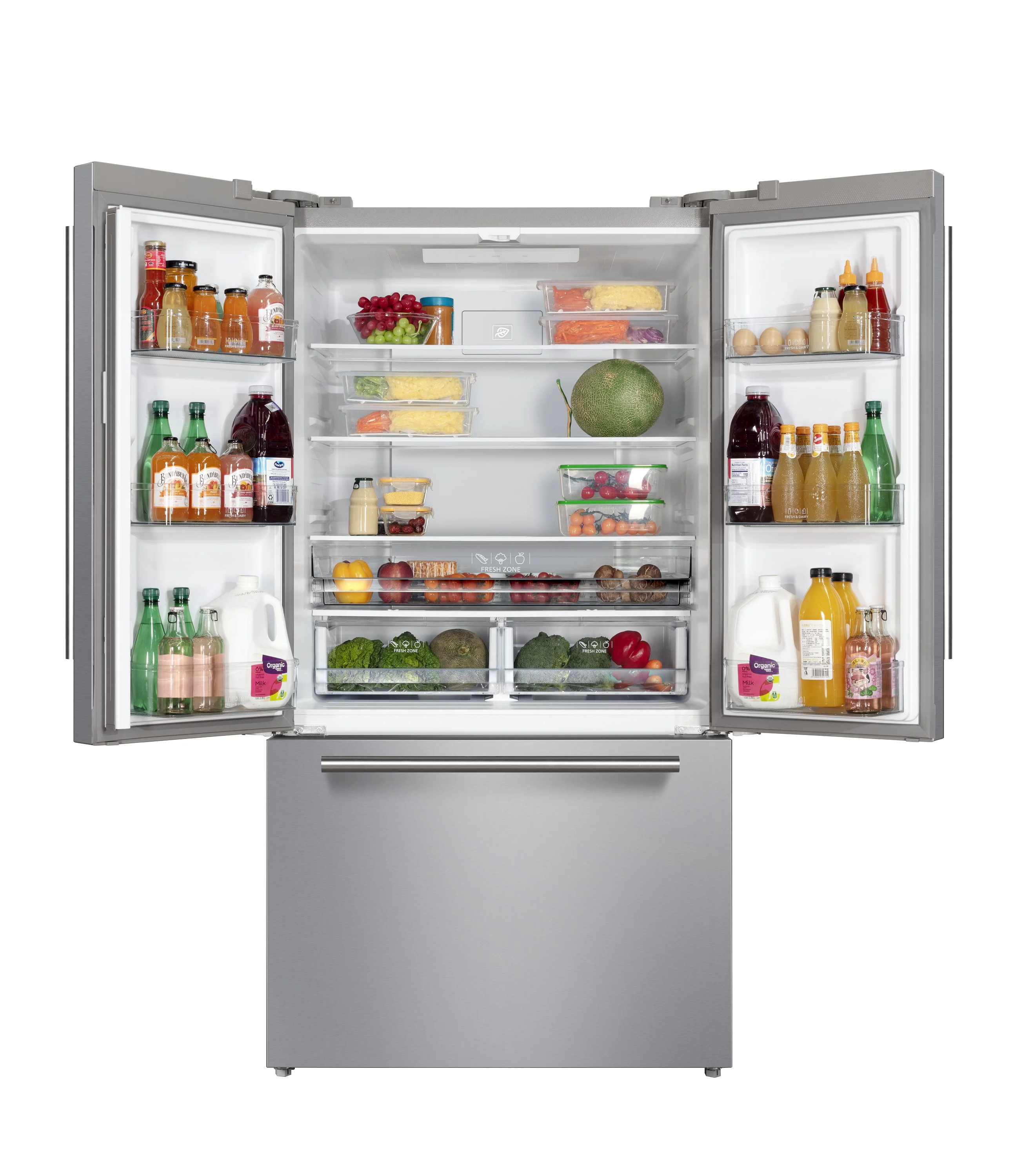 Hamilton Beach, 20.3 Cu. ft. French Door Refrigerator, Platinum Silver, HZ7602 - Radiant Selections