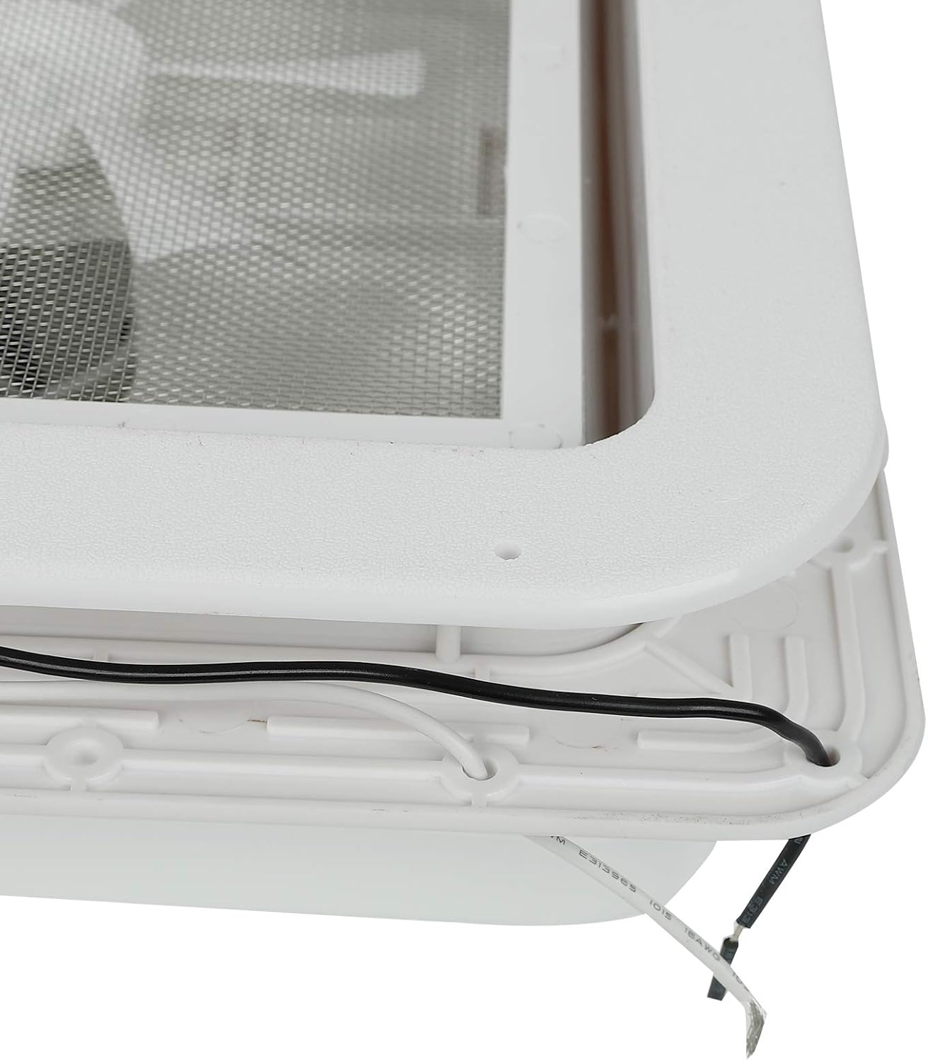 BLACKHORSE-RACING 14 RV Roof Vent Fit for Camper Trailer Universal White Lid Roof Vent with 12V RV Vent Fan 6 Blades White lid Inner for Garnish Ring