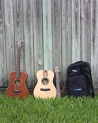 Solid Sitka Travel Guitar – OF422 Traveling Acoustic-Electric Guitar with Collapsible Patented System – Portable Backpack Case (Overhead)