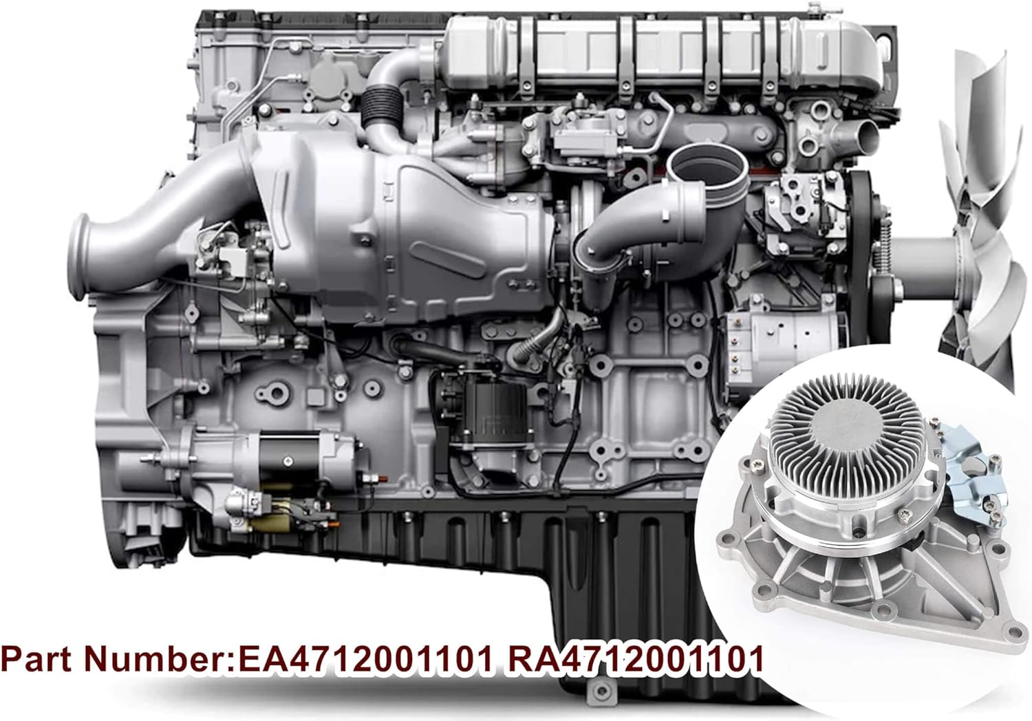 For Detroit DD16 DD15 DD13 Water Pump Engine EA4712001101 EA4722001601 A4712001101 4712001101 DD15-13 Fit For Freightliner Cascadia 2008-2022 Fit For