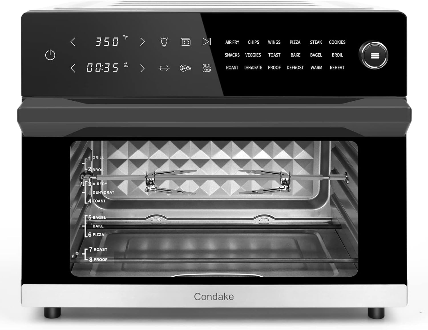 32QT Air Fryer Oven Toaster Oven Combo with Rotisserie 18-in-1 Convection Oven Countertop Digital Airfryer for Bake Broil Pizza Roast Toast Dehydrate