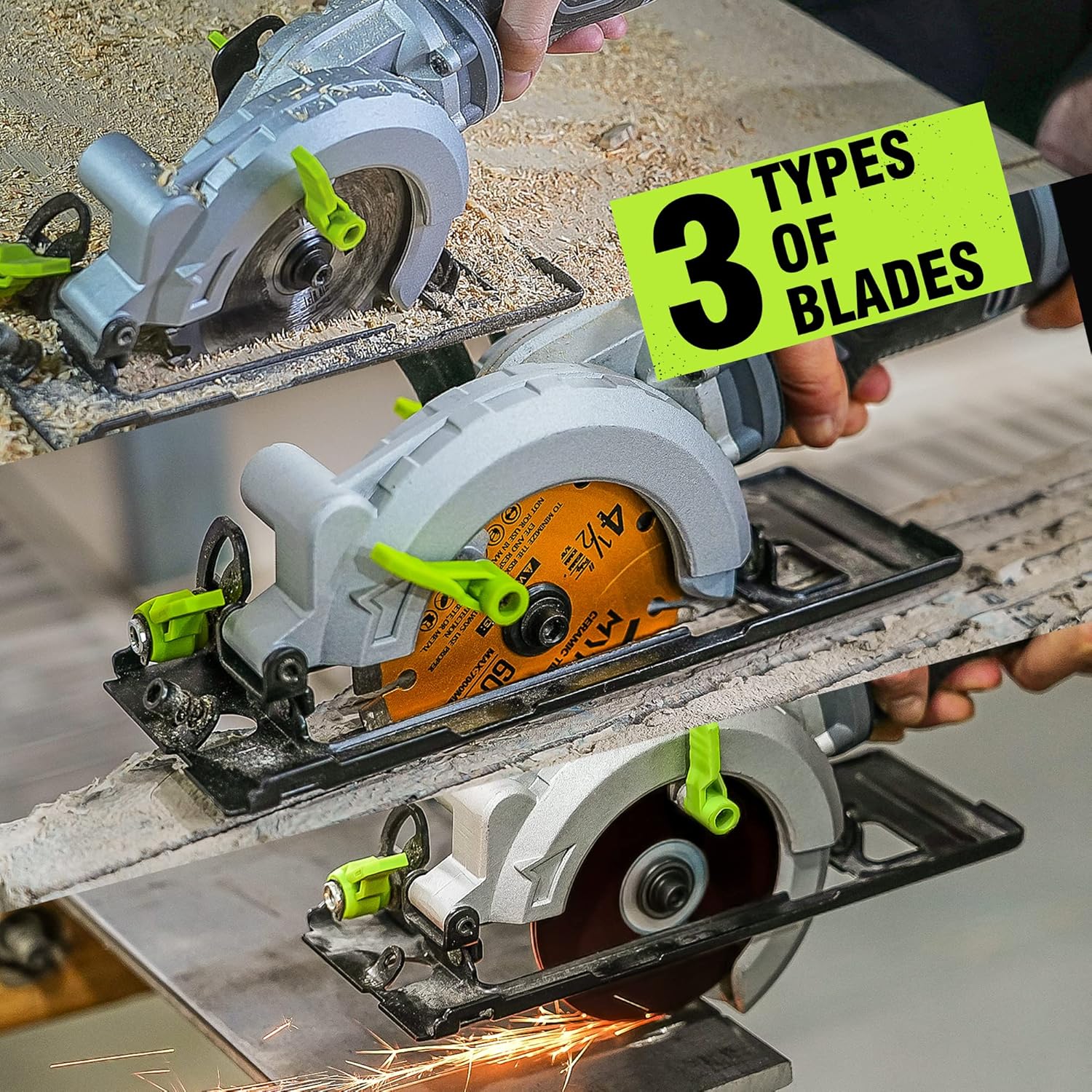 MYTOL 76604 Mini Circular Saw 4 1/2, 705W 5.8A 3500RPM Compact Circular Saw with Guide & Scale Ruler, Cutting Depth 1-11/16(90°)