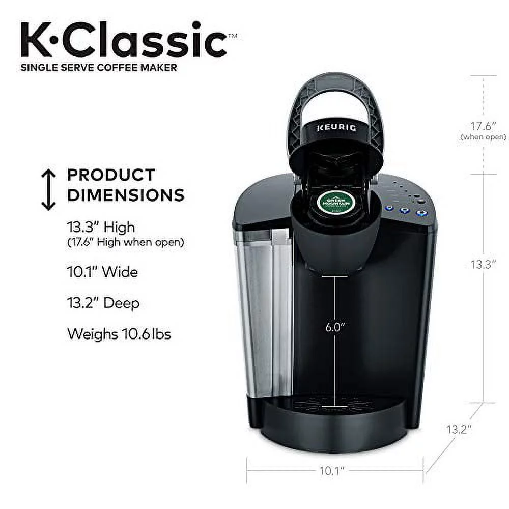 Keurig K-Classic Coffee Maker K-Cup Pod, Single Serve, Programmable, 6 to 10 oz. Brew Sizes, Black