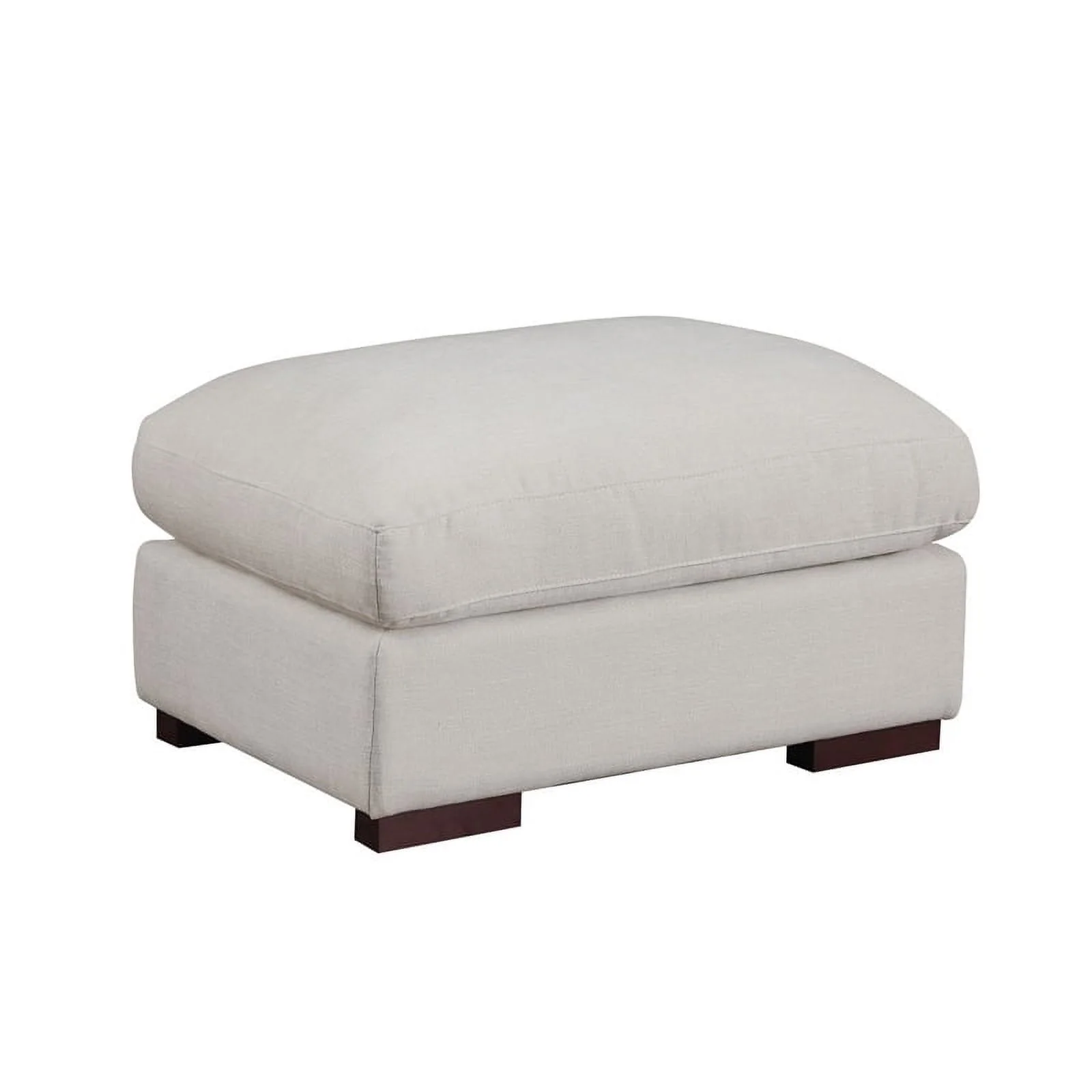 Reversible Modular Sectional Fabric Sofa With Two Ottoman-Beige