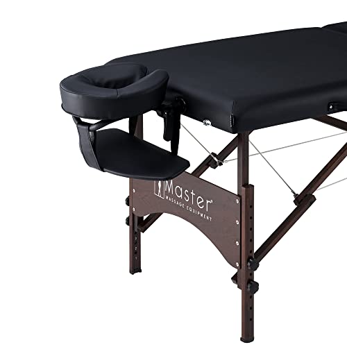 Master Massage 28" Argo Portable Massage Table in Cream with Walnut Legs- Spa Bed for Tabletop Exercise & Massage- Beauty Bed Tattoo Bed- Lash Table