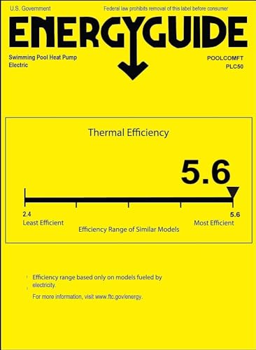 Above Ground Pool Heater EU50, Max 16184BTU Up to 5000gallons Electric Swimming Pool Heat Pumps, Titanium Heat Exchanger, 5.62 COP, 110V/120V