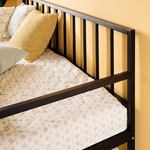 Zinus Eden Twin Daybed and Trundle Set / Premium Steel Slat Support / Daybed and Roll Out Trundle Accommodate Twin Size Mattresses Sold Separately