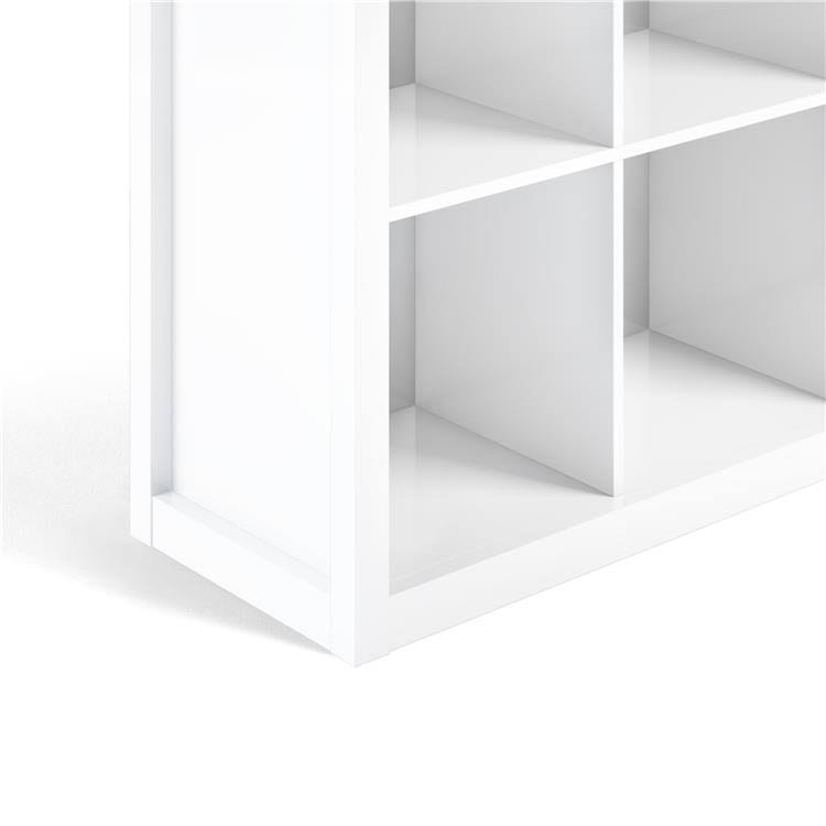 Simpli Home Artisan Solid Wood 45-inch x 43-Inch Contemporary 9 Cube Bookcase and Storage Unit in White