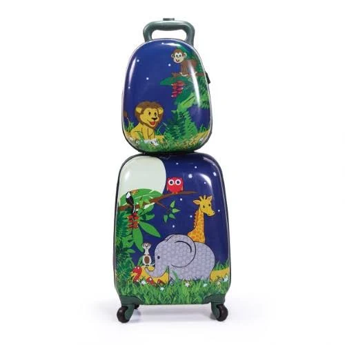 Kids Carry on Luggage Set 2pc 12& 16&Upright Hard Side Hard Shell Suitcase, White