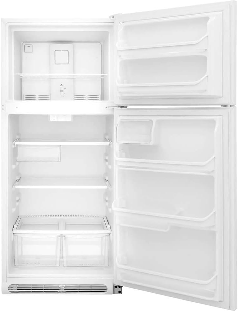 Frigidaire FFTR2021TW 30 Inch Freestanding Top Freezer Refrigerator with 20.4 cu. ft. Total Capacity, 2 Glass Shelves, 5.1 cu. ft. Freezer Capacity
